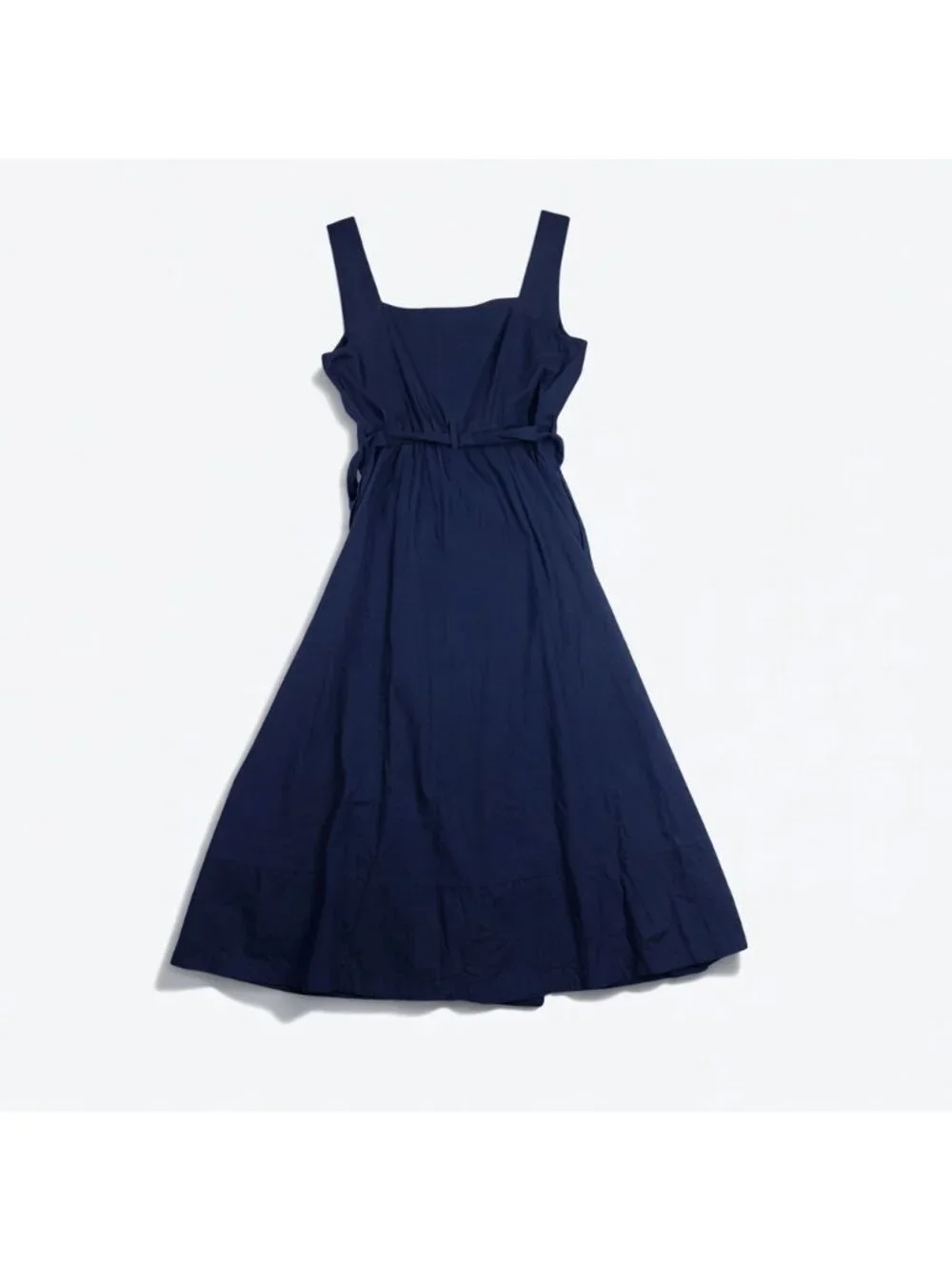 J.Crew Factory Button-Front Belted Midi Dress Antique Navy Women’s Size 10 - Picture 2 of 16